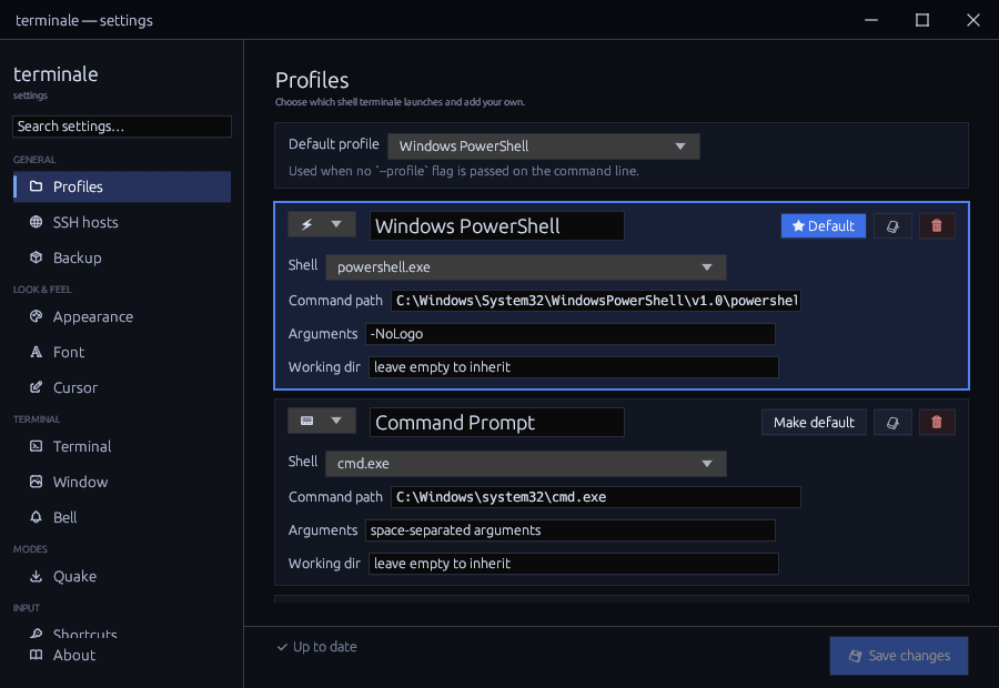 Native settings — no dead settings